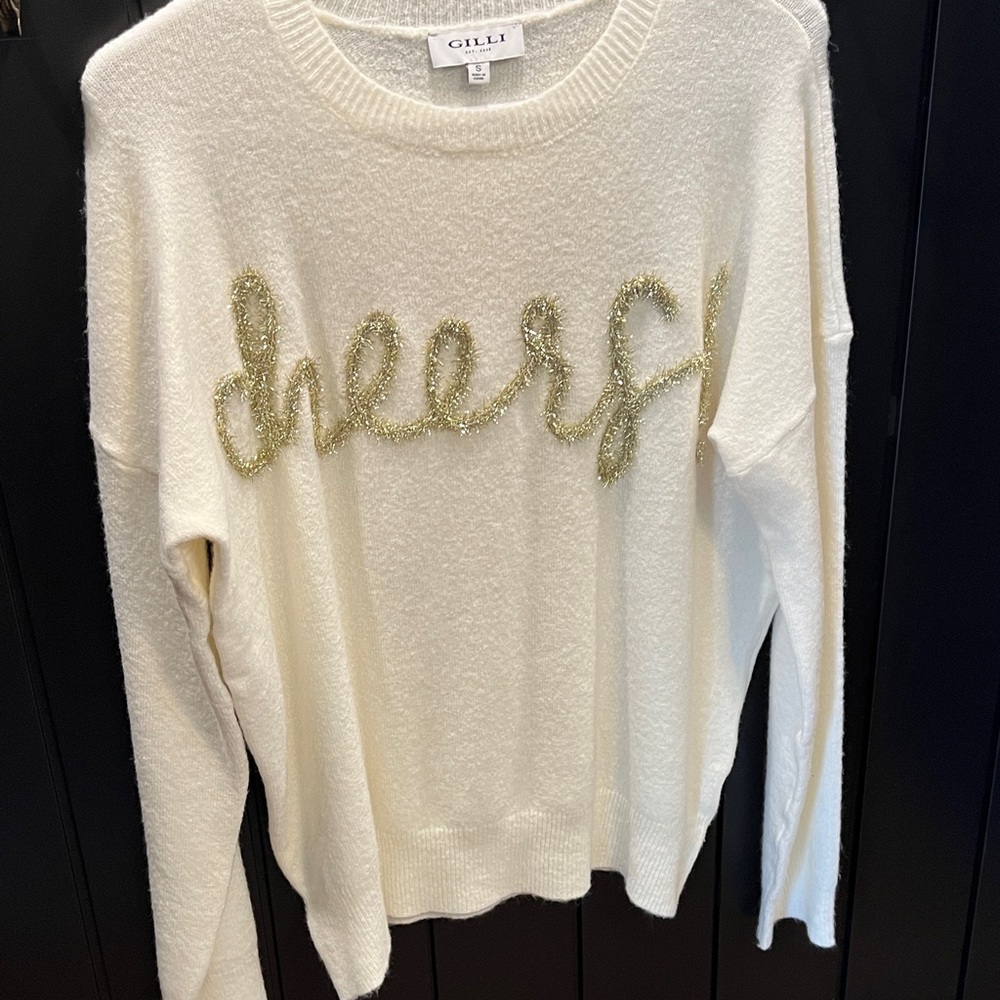 Gilli Cream Sweater with Gold Script - Picture 4 of 4